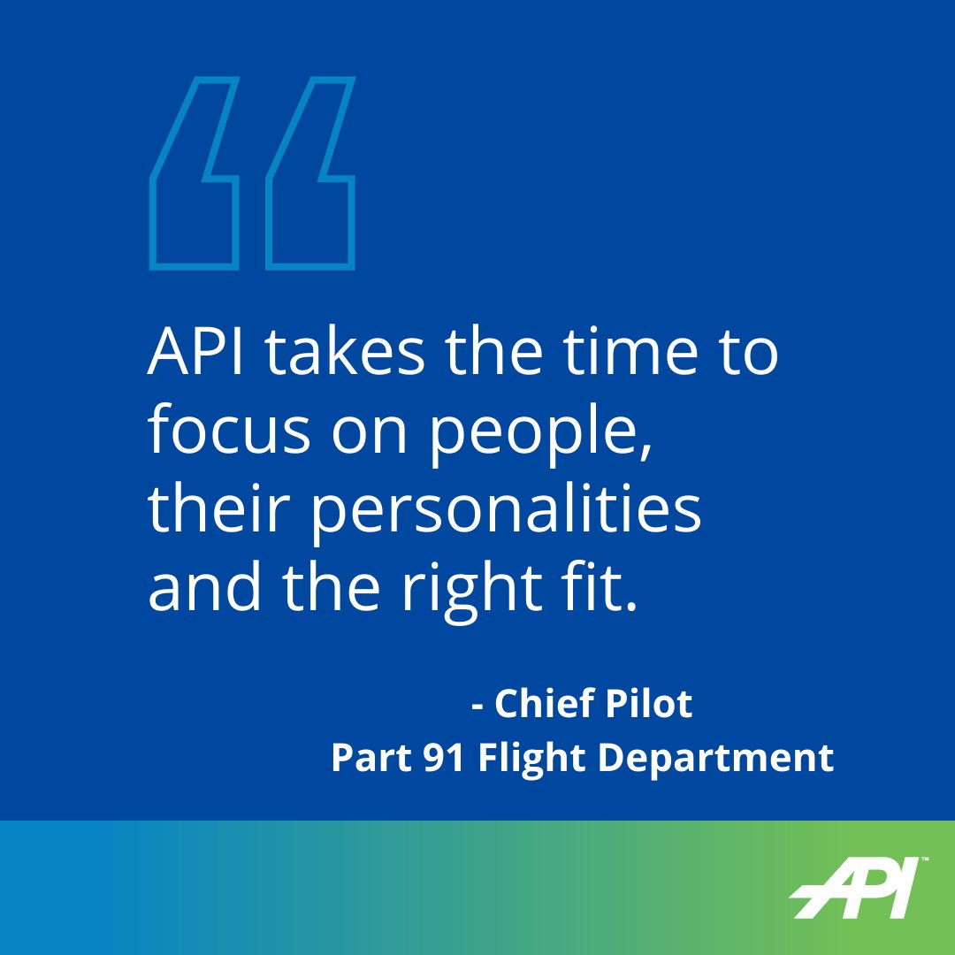 Here at API, we’re proud of our reputation and the relationships we’ve built over the past 50 years. See what other professionals have said about us: bit.ly/3P96xsq

#aviationprofessionals #careerjourney #aviation