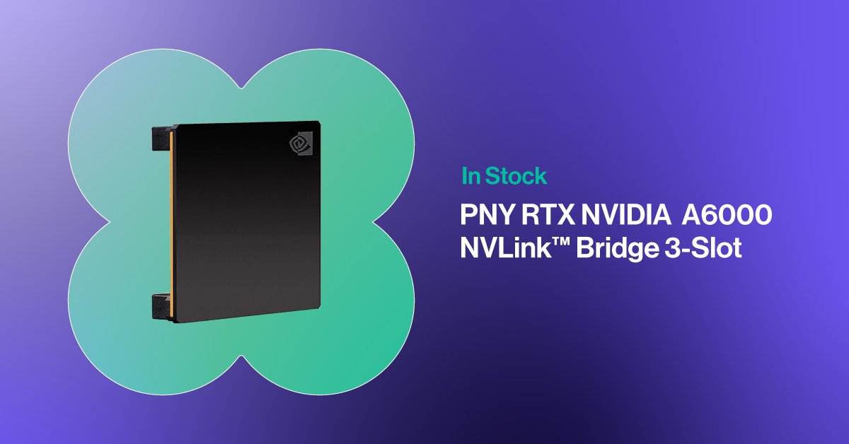 Boost your RTX A6000's power with PNY NVLink Bridge 3-Slot. Seamlessly connect GPUs for enhanced performance in design, simulation, and AI tasks. bit.ly/3TvLmS5 #PNY #NVLink #RTXA6000