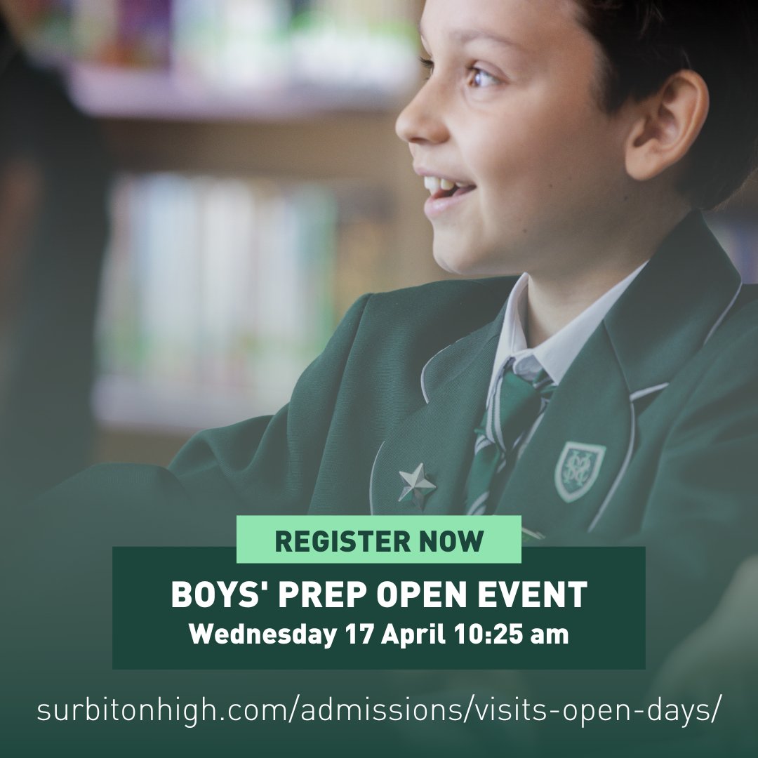 We invite you to our next Open Event. Discover the exceptional education and nurturing environment we offer for your son. Book your visit today ⬇️ bit.ly/3vcD1dV #BoysPrep #PrepSchool #OpenDay #SchoolOpenDay #SurbitonHigh #SurbitonBoys
