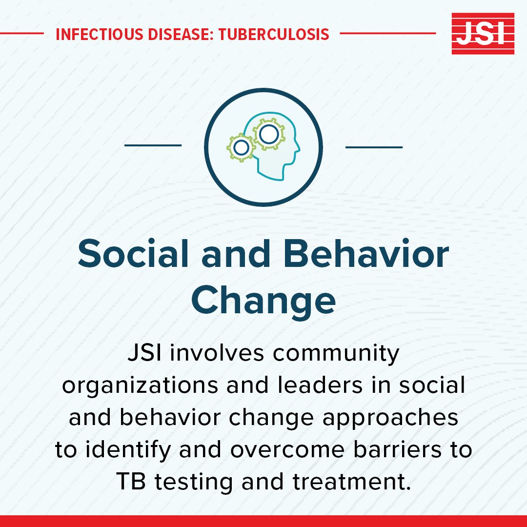 We work with national #TB programs to ensure that #supplychains for TB commodities are resilient, & with community networks to increase accessibility, health literacy, & accurate information about how to prevent & treat TB. jsi.com/expertise/tube… #YesWeCanEndTB #WorldTBDay