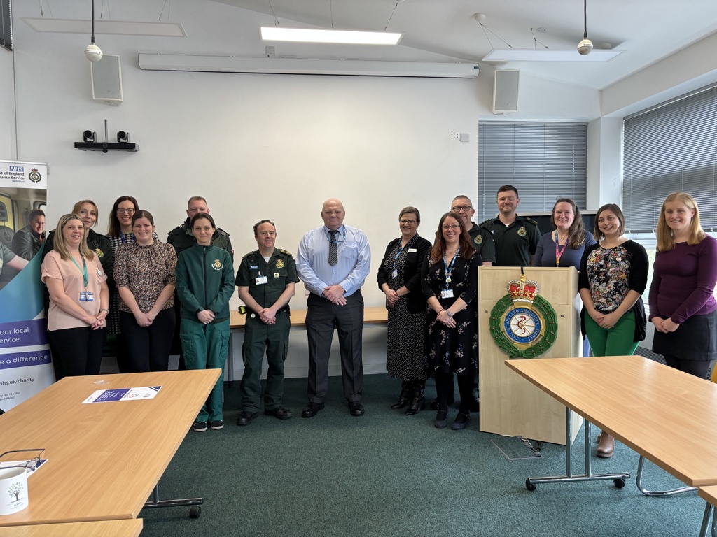 EastEnglandAmb's tweet photo. It was great to celebrate our amazing volunteers, which are part of the Volunteer to Career programme, in person 💚

Thank you to the departments who helped along the way - we also had a special visit from Emma Easton, Head of Voluntary Partnerships at NHS England.

@help_force https://t.co/v9TyvpUGTR