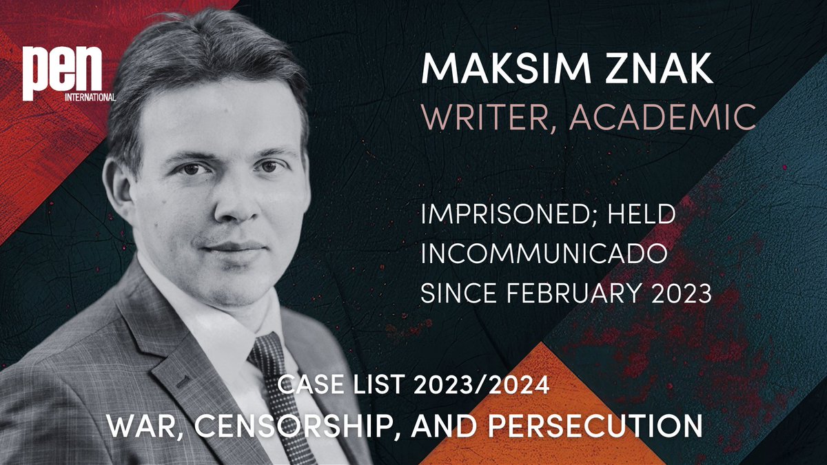 Join us in taking action for imprisoned writer #MaksimZnak, call on the #Belarus authorities to: -Release him immediately and end his incommunicado detention - Ensure he is provided with access to health care and communication with family and lawyers: pen-international.org/our-campaigns/…
