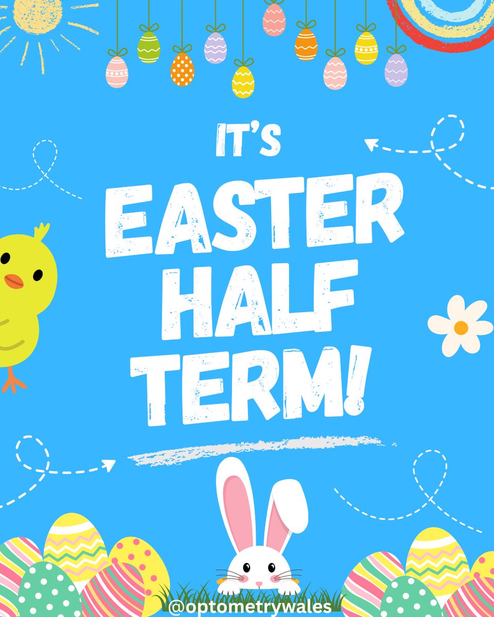 OptometryWales's tweet image. Its Easter half term!🐣
We want to remind everyone to inform their patients of the importance of eye examinations for children and the impact poor eye sight can have on their education. Encourage your patients to add an eye test to their half term to do list!
#Halfterm #Eyecare