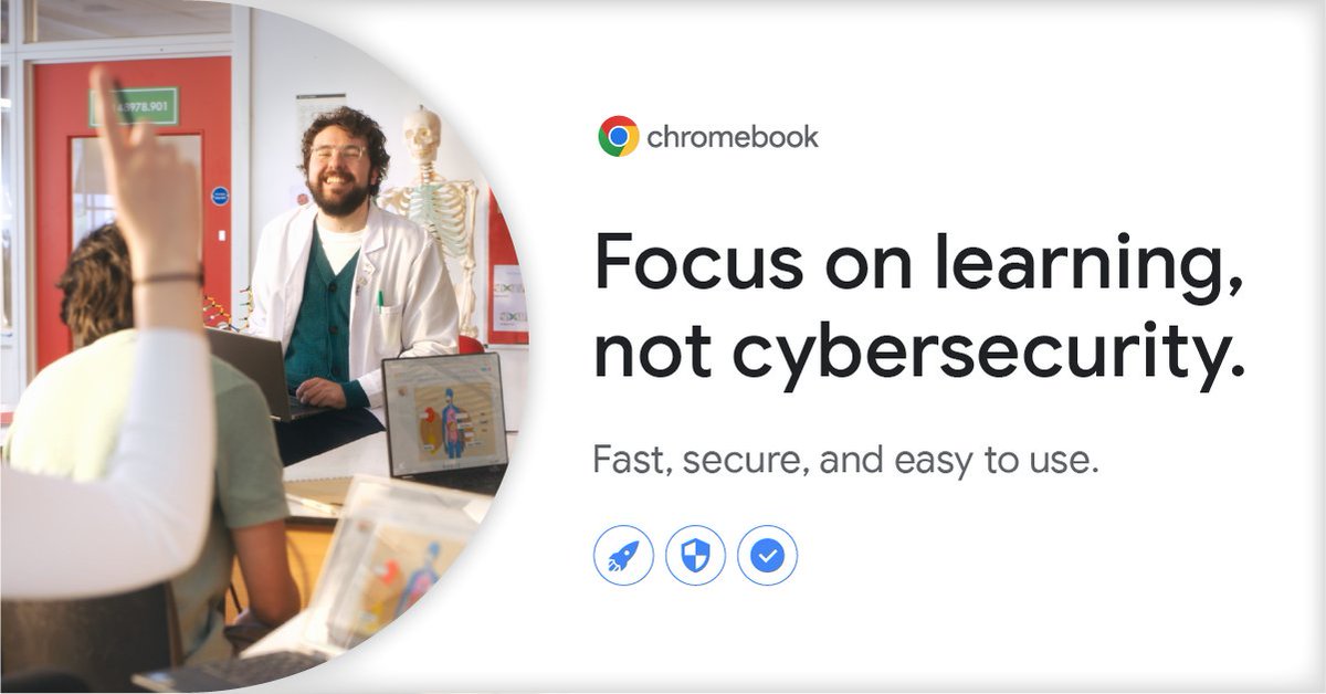 Cyberattacks in education are on the rise. It’s why Google builds industry-leading security into every device. In fact, as of August 2023, there have been zero reported ransomware attacks on Chromebooks – ever. stwb.co/ezzecce