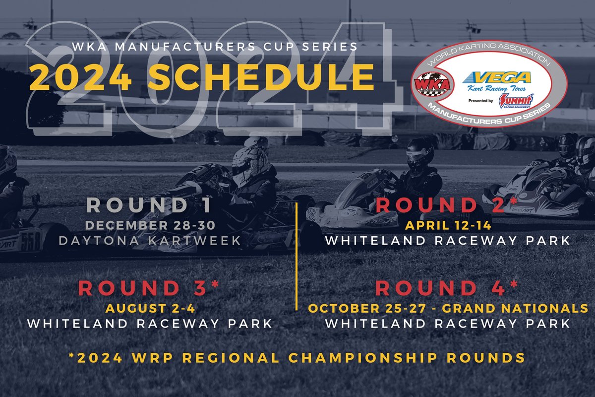 Entry is open for RD2 of the WKA Man Cup / RD1 of the WRP Regional Championship. Even if you missed Daytona, you are still in it to win it for the Man Cup National Championship as well as the coveted WKA Eagle! Enter now at ➡️: raceselect.com/wka/2024 #WKA #Sprint #ManCup