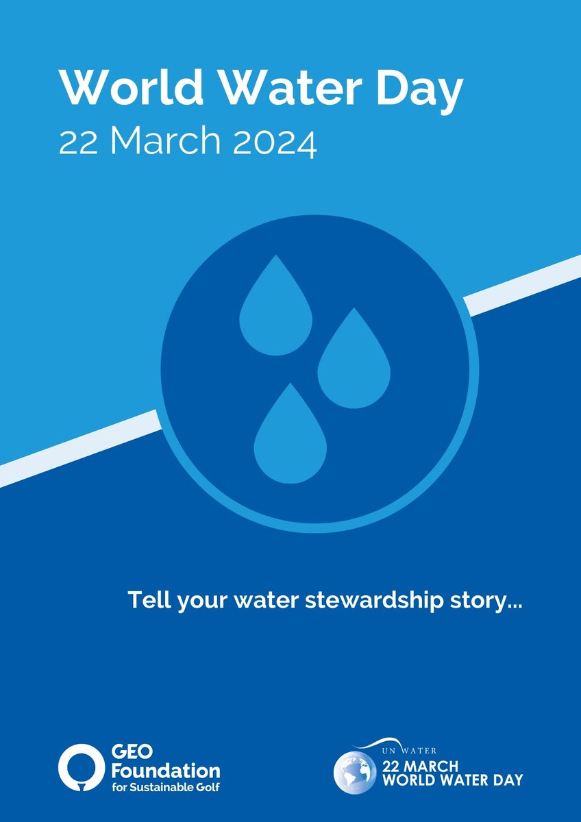 Today is #WorldWaterDay 💧 There's never been a more important time to reflect on the value of water and to tell your water stewardship story. #ForSustainableGolf | #WorldWaterDay2024 #WaterStewardship