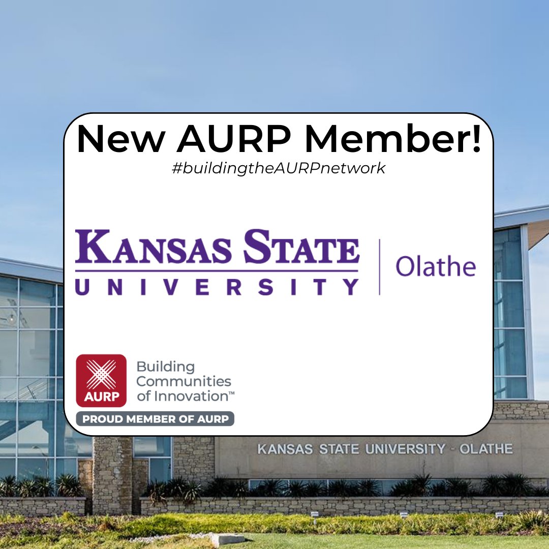 #AURPinAction: We're excited to welcome @KStateOlathe as our new AURP Member! #buildingtheAURPnetwork