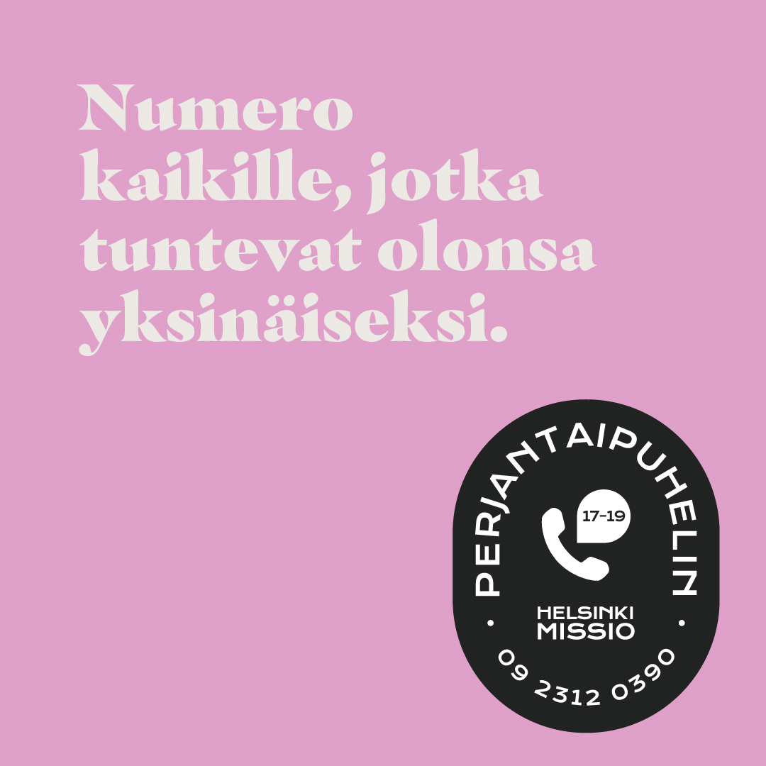 Apu yksinäisyyteen ei löydy Alkon hyllyltä. @HelsinkiMissio'n #Perjantaipuhelin tarjoaa matalan kynnyksen keinon lievittää yksinäisyyttä viikonlopun kynnyksellä ja saada hetkeksi juttuseuraa. Puhelin on auki tänään klo 17-19, numerossa 09 2312 0390. Älä jää yksin. #viikonloppu