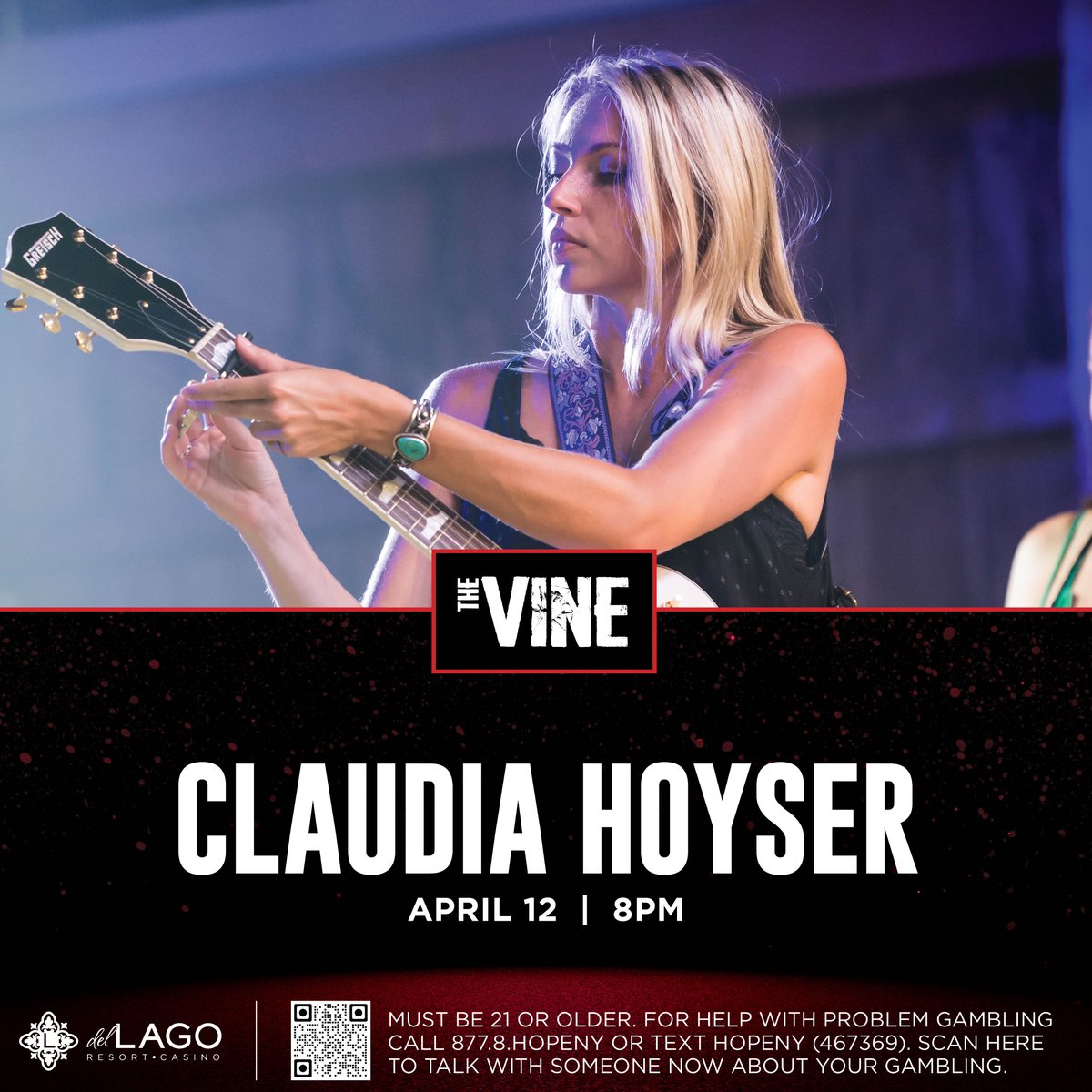 ❗🎸 TICKETS ON SALE NOW: loom.ly/cM9Y6gc Claudia Hoyser is BACK #AtTheVine on Friday, April 12 at 8PM! 🎤 Let's kick off our event-packed Women's Weekend at #delLagoNY together. Don't miss the excitement! #womensweekend . . . #womanempowerment #casino #events #nearme