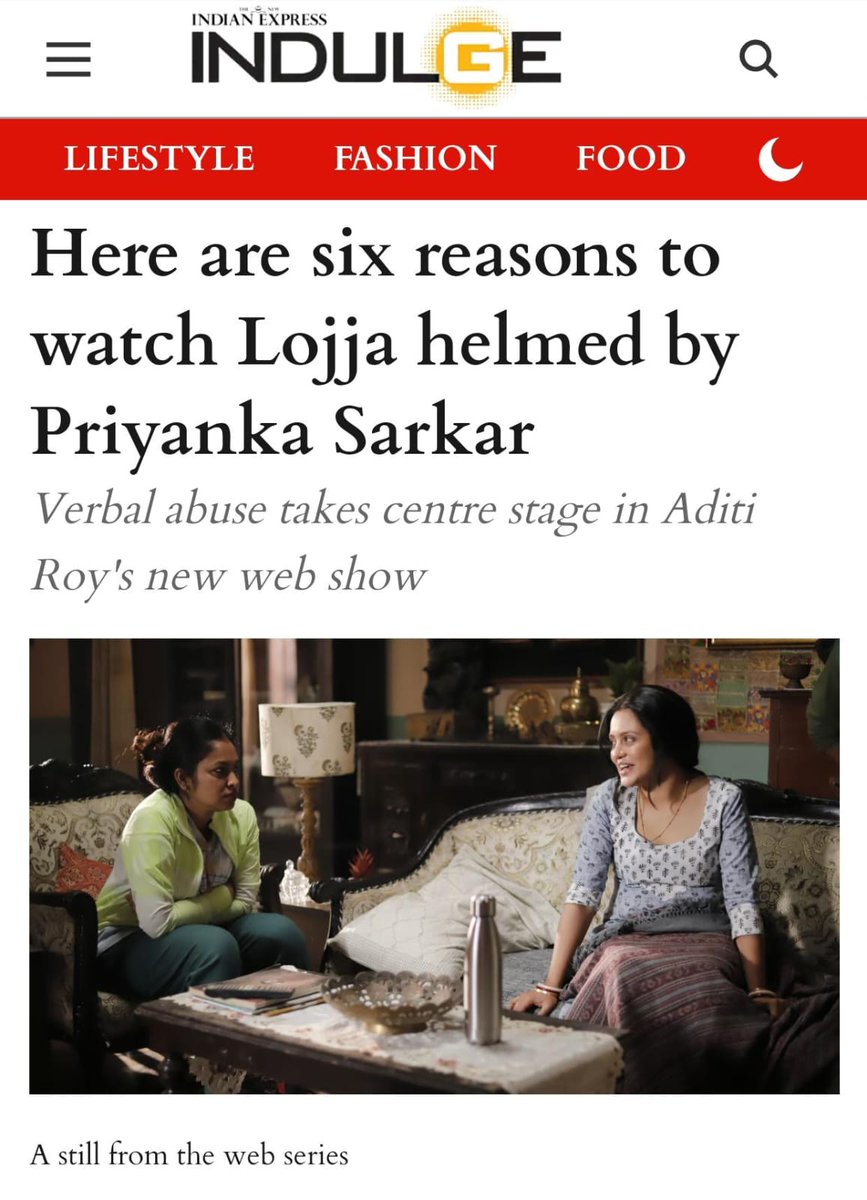 Looking for reasons to watch #Lojja?

We've got you covered!
Read the full article here: indulgexpress.com/entertainment/…

Series directed by #AditiRoy based on the research conducted by #SamragneeBandyopadhyay is now streaming only on #hoichoi.

@PriyankaSarkarB @indulgexpress