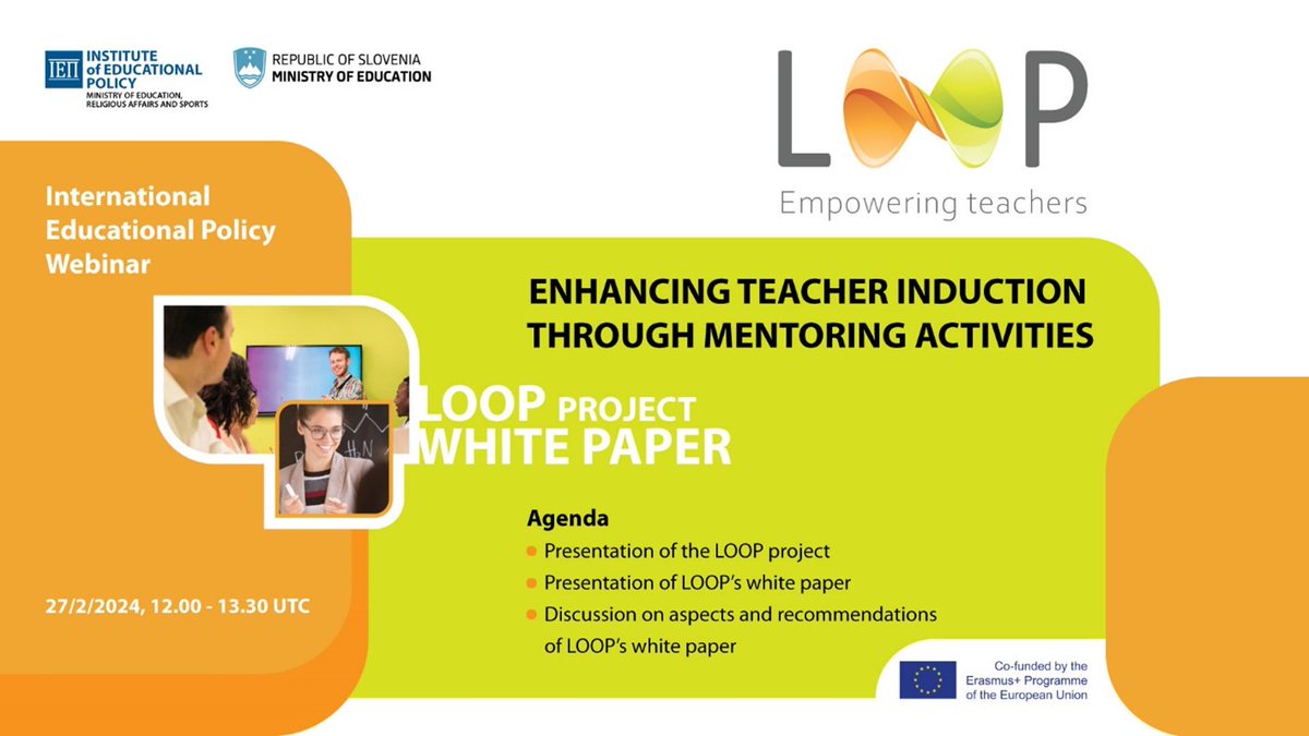 LoopTeachers's tweet image. 📌 International Educational Webinar: “Policy actions for Effective Induction and Teacher Career Transformation”

On February 27, 2024, at 12:00 to 13:00 UTC, an International Educational Policy Webinar in the context of LOOP project with more than 85 attendees.
_
#LOOPProject