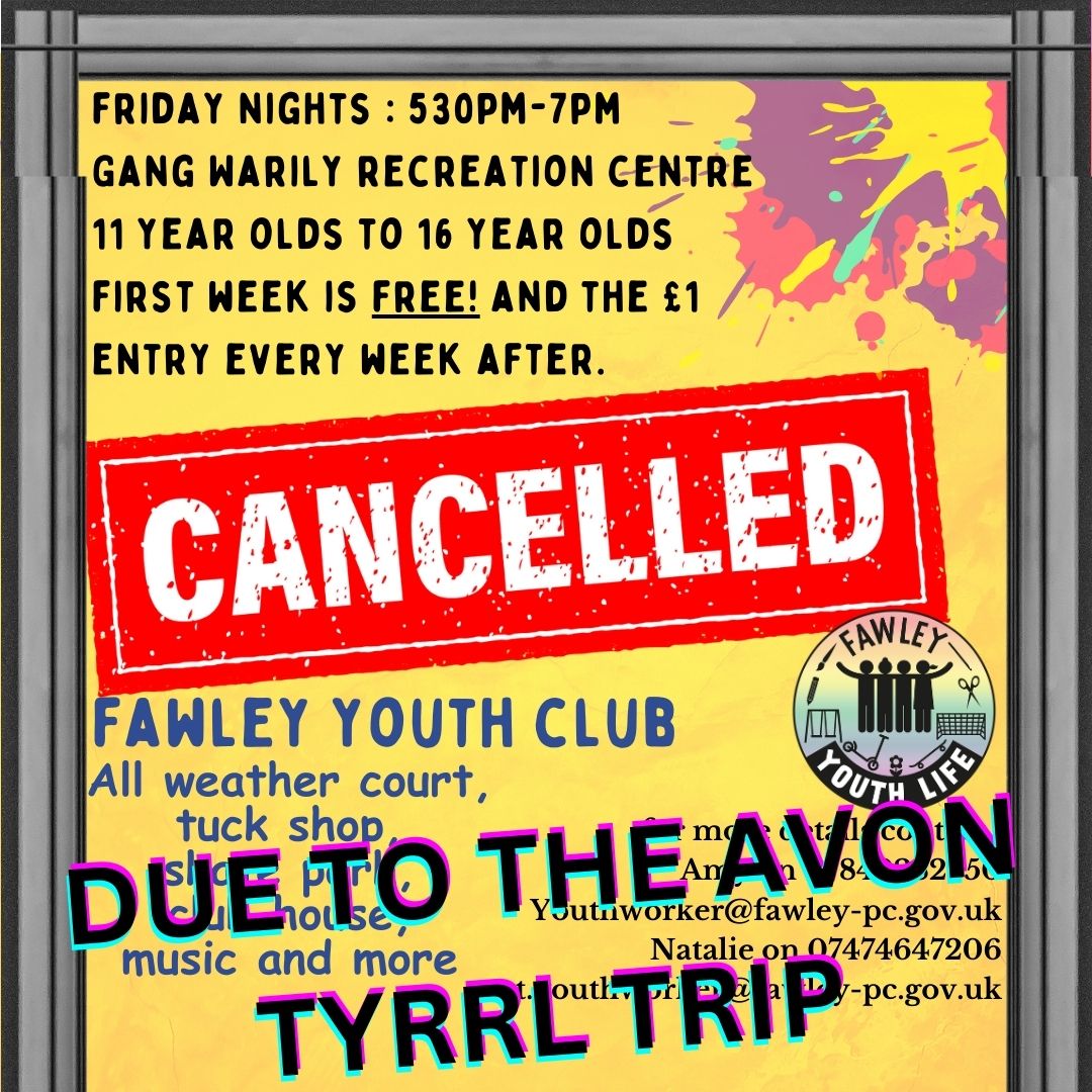 Due to the Avon Tyrell Trip taking place from tonight through to Sunday afternoon, there is NO youth club or Teen hub tonight!
We're excited to be going on our first overnight trip!
Amy and Natalie look forward to seeing you all next week!