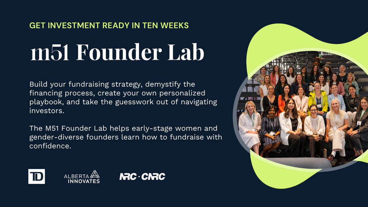 _The51's tweet photo. This is a kind reminder that TODAY (Mar 22) is the application deadline for the M51 Founder Lab. You have all day to submit, and the application should take approximately 15 mins.

Apply now 👉 https://t.co/eQ4yjXpUZM

#financialfeminism #financingstrategy #investing #founders https://t.co/lcBbrjxegG