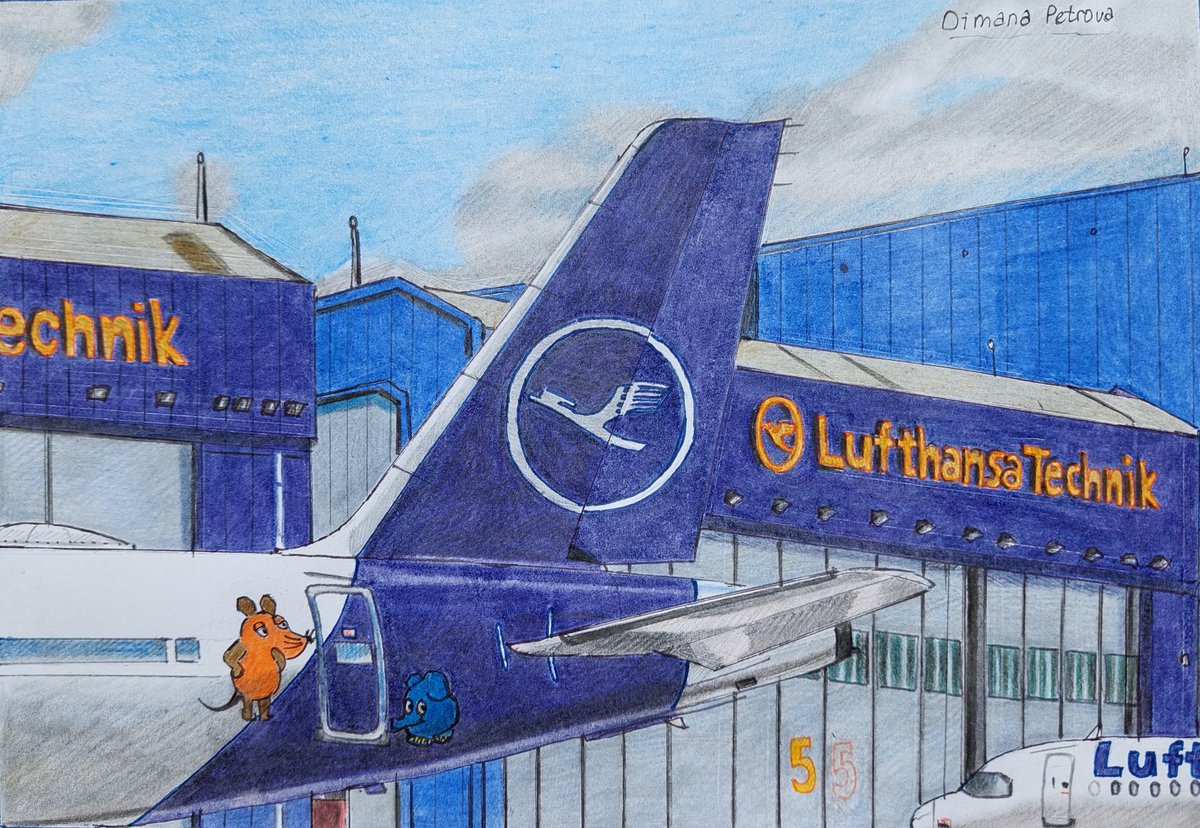 My drawing of @LHTechnik Sofia hangars with an Airbus A321 D-AIRY on a maintenance.
Drawn on A5.
Photographer: Angel Aleksandrov
#LufthansaTechnik #LufthansaTechnikSofia #Bulgaria #hangars #aircraftmaintenance #planes
#engineering #aviationindustry
#maintenance #FanArtFriday