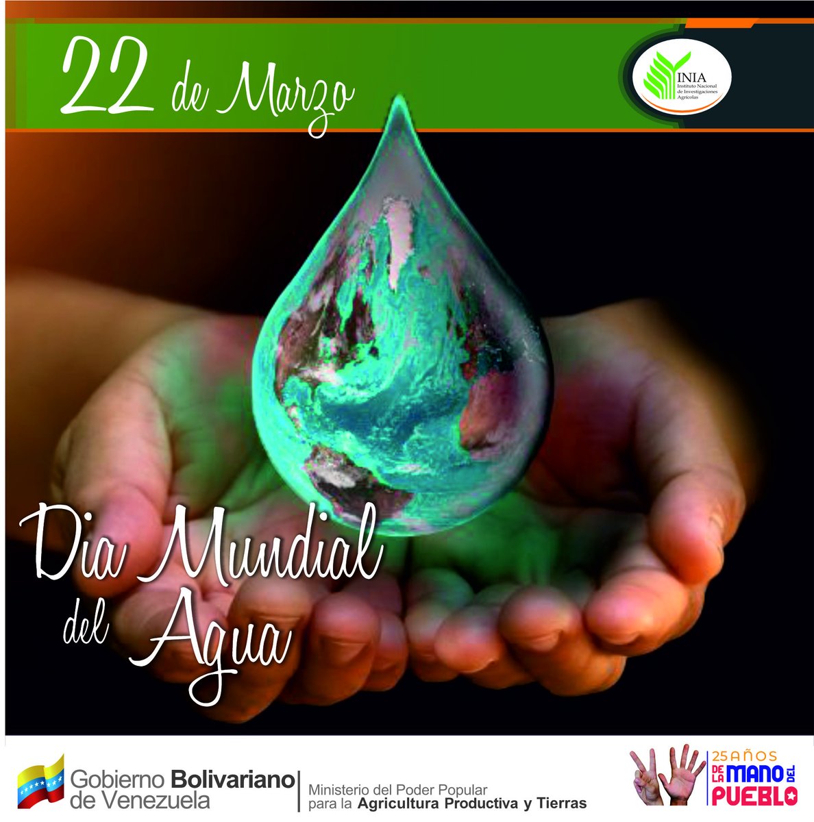 #efeméride | Hoy #22Mar celebramos el #DiaMundialDelAgua como un medio para centrar la atención en la importancia del agua y abogar por la gestión sostenible de los recursos de agua dulce. @nicolasmaduro @wcastropsuv @MinAgriculturaV . . . #ConstruyendoPatria #AguaParaLaPaz