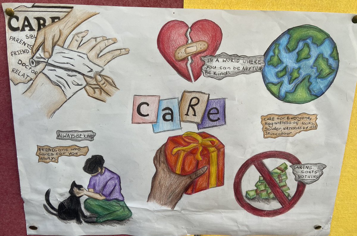 CornamaddyCNS's tweet photo. Junior Infants to Sixth Class have been working on the core value “Care” this month. As part of #ETBWEEK, we ran a poster competition. Have a look at all of our winners, they really showed what it means to “care” here in Cornamaddy CNS! @ETBIreland @lw_etb https://t.co/a26WmJRUjs