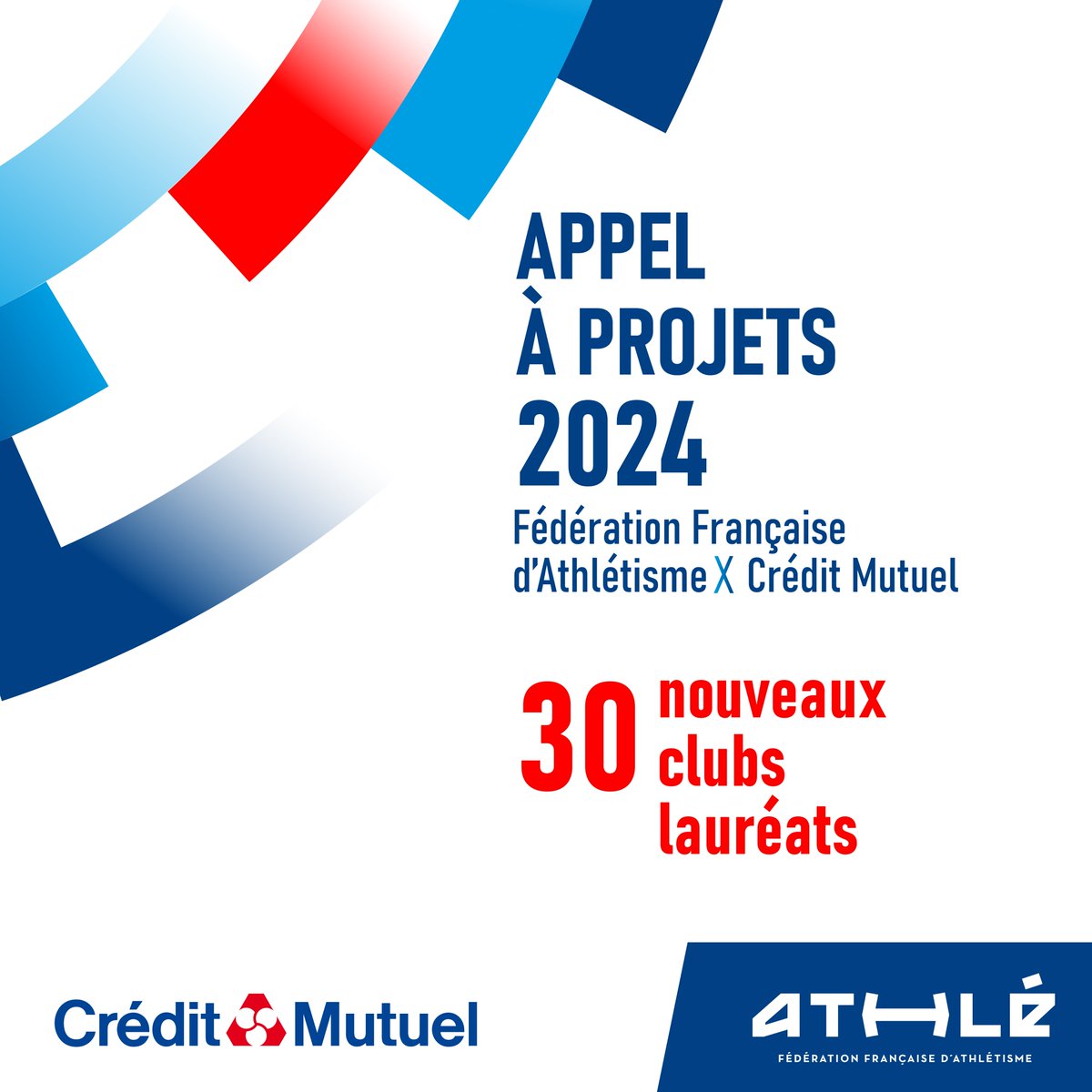 Le Crédit Mutuel soutient le développement de l’athlétisme dans les territoires avec un appel à projets en partenariat avec la @FFAthletisme. Pour la 3e année consécutive, 30 clubs de petite taille vont ainsi bénéficier d’une dotation pour financer leur projet !