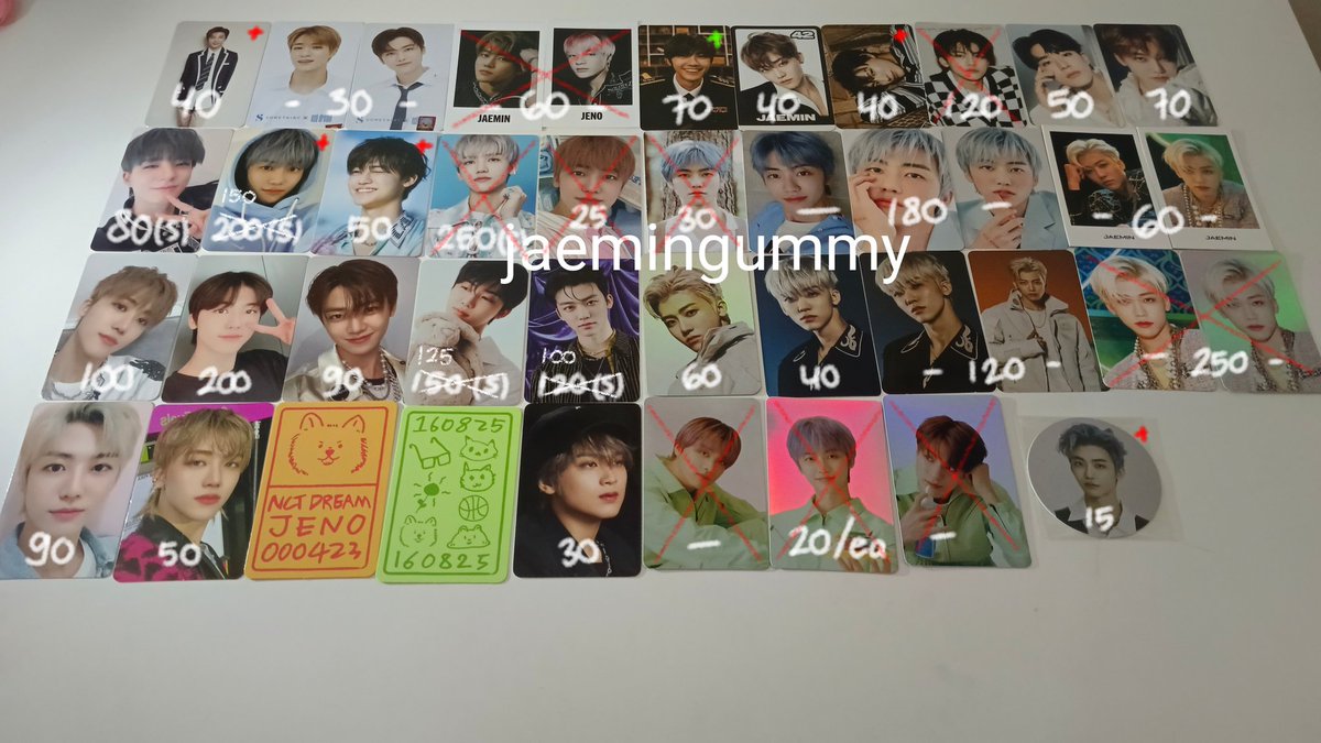 jaemingummy's tweet photo. wts / want to sell / lfb / 엔시티 포카 양도 / 재민 제노 해찬 / #ตลาดนัดnct 

t. jaemin jeno haechan concept deco hot sauce hs tc resonance sticker candy 19 puff police smirk wishcard hoodie sg21 nahood dicon wink smirk boneka tds make a wish back to school bene glimo candylab https://t.co/SwZjyua7mH