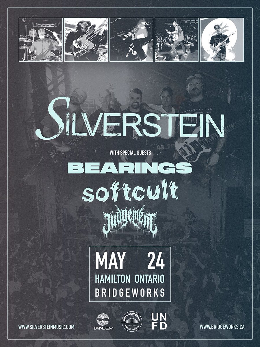 🚨 NEW SHOW ALERT! Super pumped to be playing in Hamilton with @silverstein @softcultband and @Judgementca. Get your tickets here! tixr.com/groups/sonicun…
