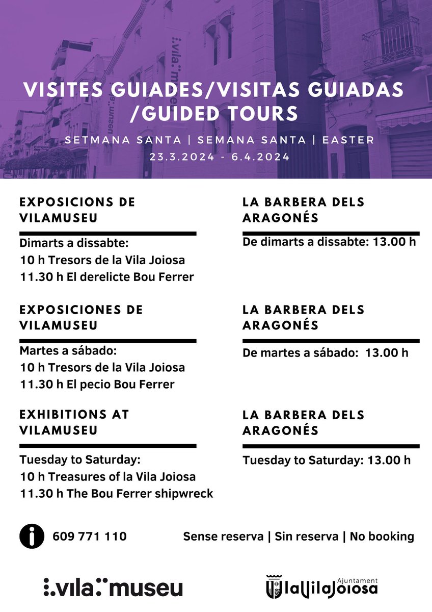 Nuestra programación de visitas guiadas para Semana Santa.