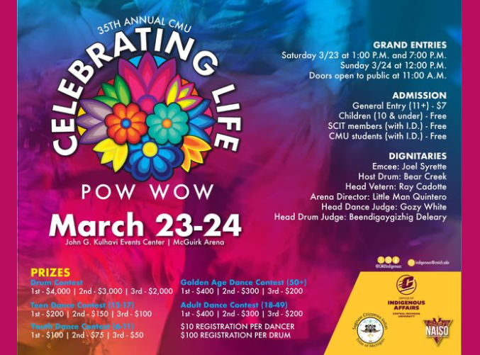 The annual “Celebrating Life” Pow wow is one of the most beautiful and vibrant cultural events we hold on our campus. Thank you to the Saginaw Chippewa Indian Tribe and the CMU Office of Indigenous Affairs for their work putting on this outstanding celebration and competition!