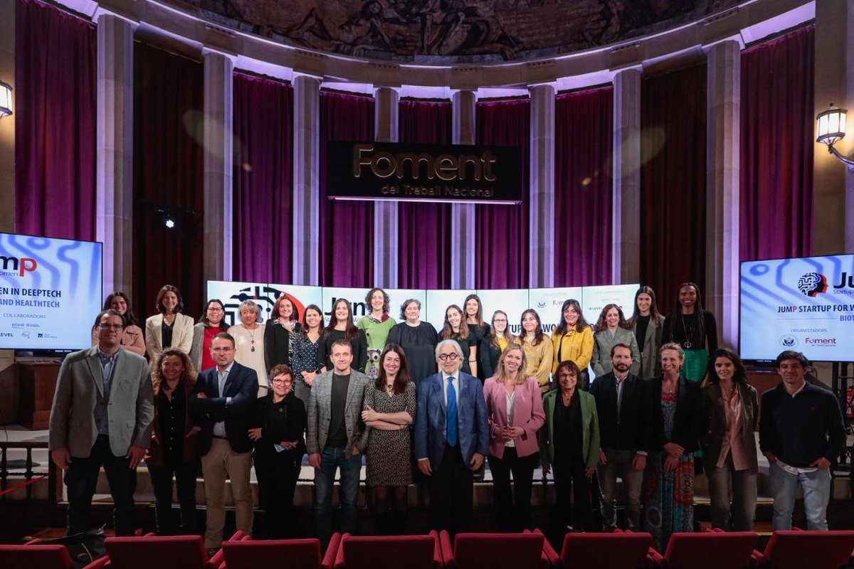 🏆 Aprofitant la inauguració del programa 'Jump Startup for Women in Deeptech: biotech and healthtech' que hem celebrat avui a la seu de #Foment, volem donar l'enhorabona a totes les emprenedores seleccionades i les seves startups, les quals passaran a formar part de l'ecosistema