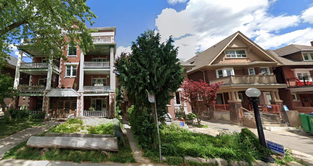 For reference, here's a four-storey building in Toronto next to a three-storey house. What do we think, is the one on the left a tower?