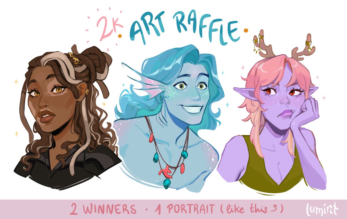 Welcome all new followers!
To celebrate 2k I’ll be doing a
🦋PORTRAIT RAFFLE🦋

2 Winners!
To enter: RT + Follow 
Ends 13th April