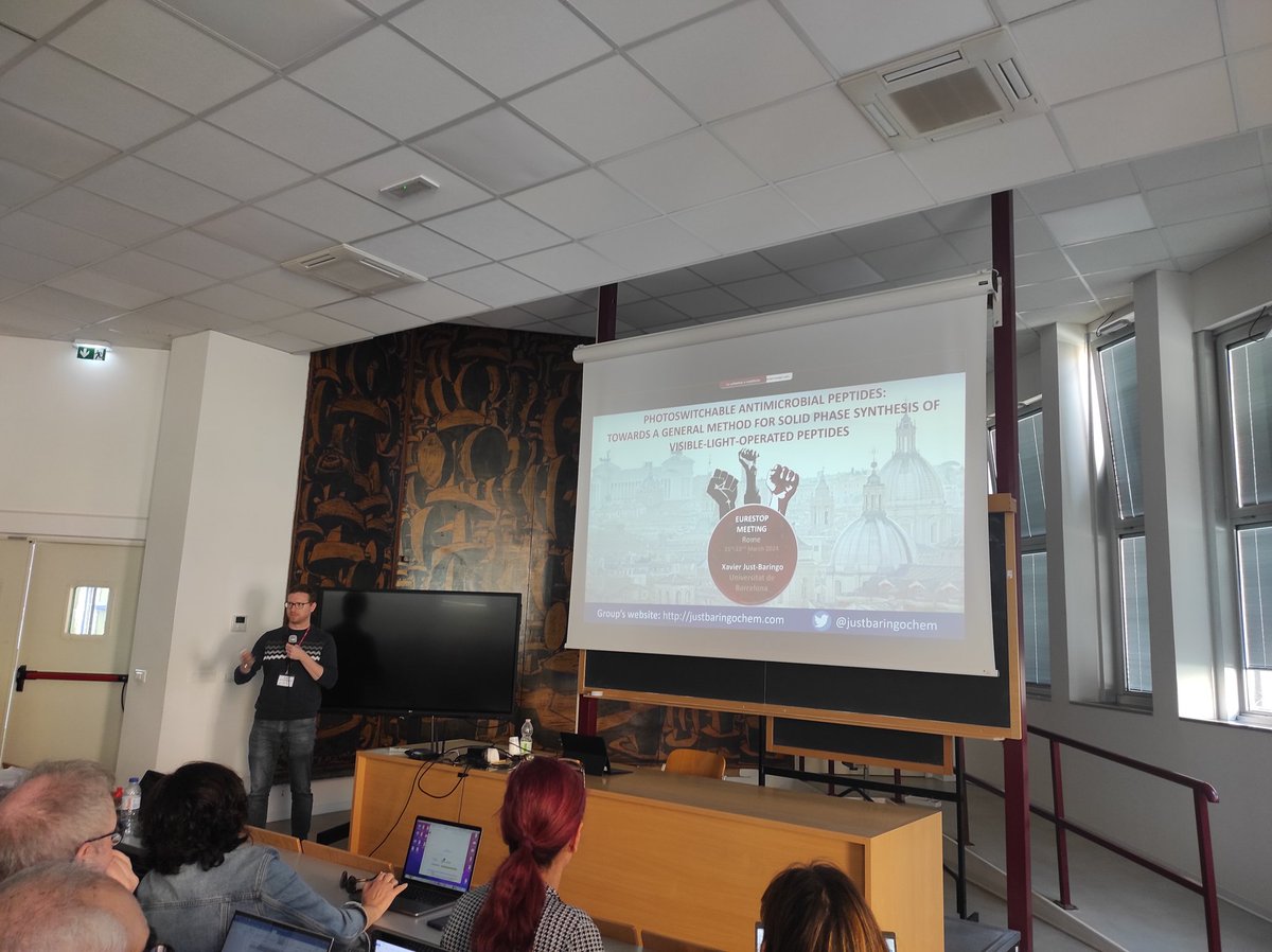 Nice talk about Photoswitchable antimicrobial peptides from Xavier Just-Baringo <a href="/JustBaringoChem/">Just-Baringo Research Group</a> in Rome <a href="/eurestop/">EURESTOP</a>