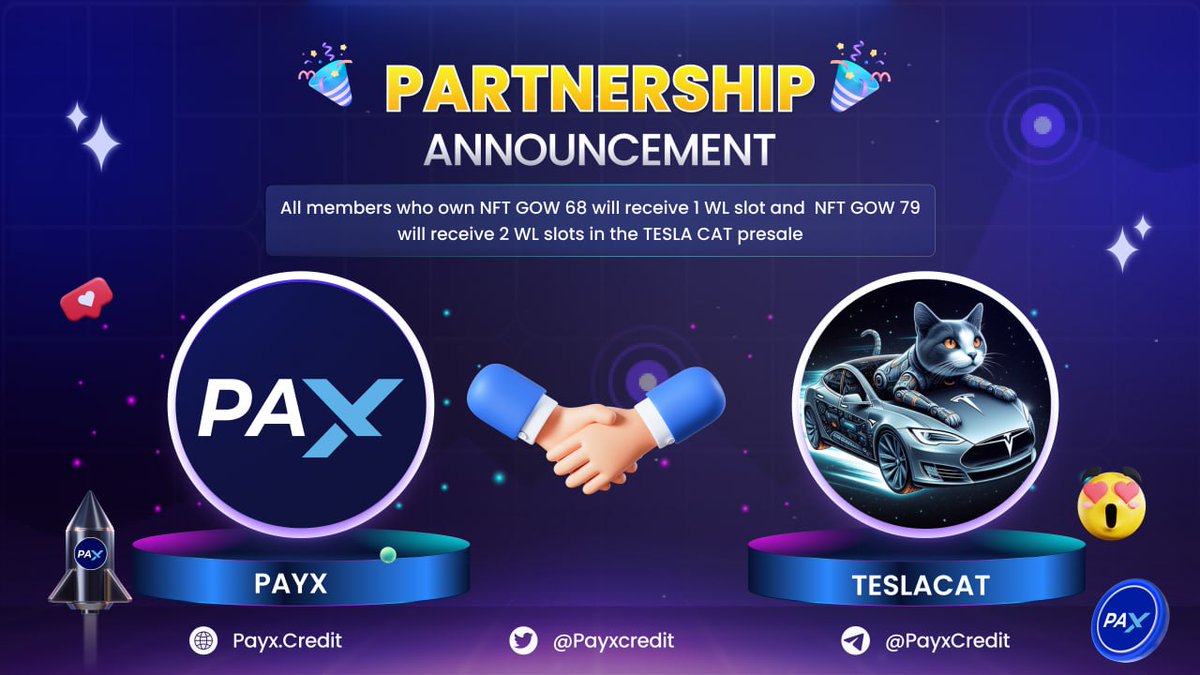 🗣 All owners of NFTs 68 and NFTs 79 from the @PAYXcreditofficial project must contact the project for verification before being added to the whitelist.

- Registration process must be completed by March 28th
- Each whitelist slot participation is valued at 2 SOL - nothing more