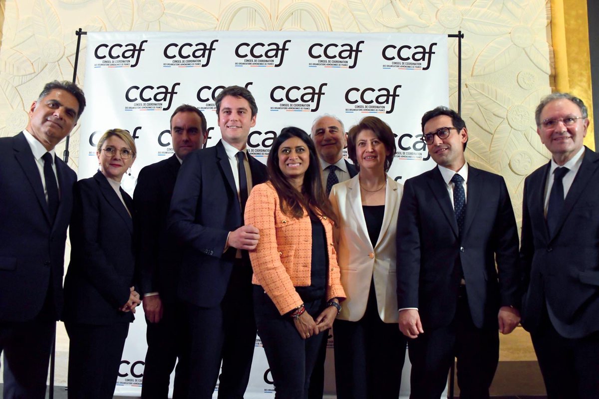 Comme chaque année, le dîner du @CCAF_france a réuni les amis des Arméniens. Je remercie @GabrielAttal, les ministres, parlementaires, élus locaux, acteurs associatifs et intellectuels d’avoir affirmé leur soutien indéfectible à l’#Arménie et au peuple du #HautKarabagh. 🇦🇲🇫🇷