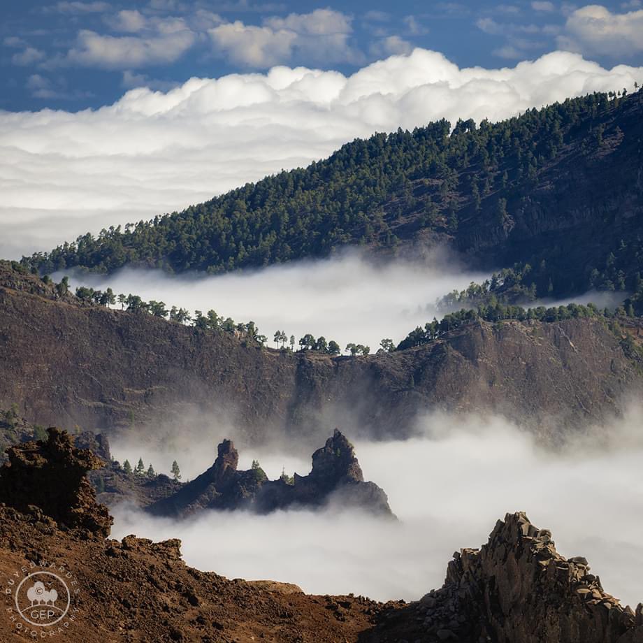 Above the clouds on the rim of the Caldera de Taburiente during my Canary Islands workshop. © Guy Edwardes Photography #lapalma #canaryislandsphotography #canonuk #volcanophoto