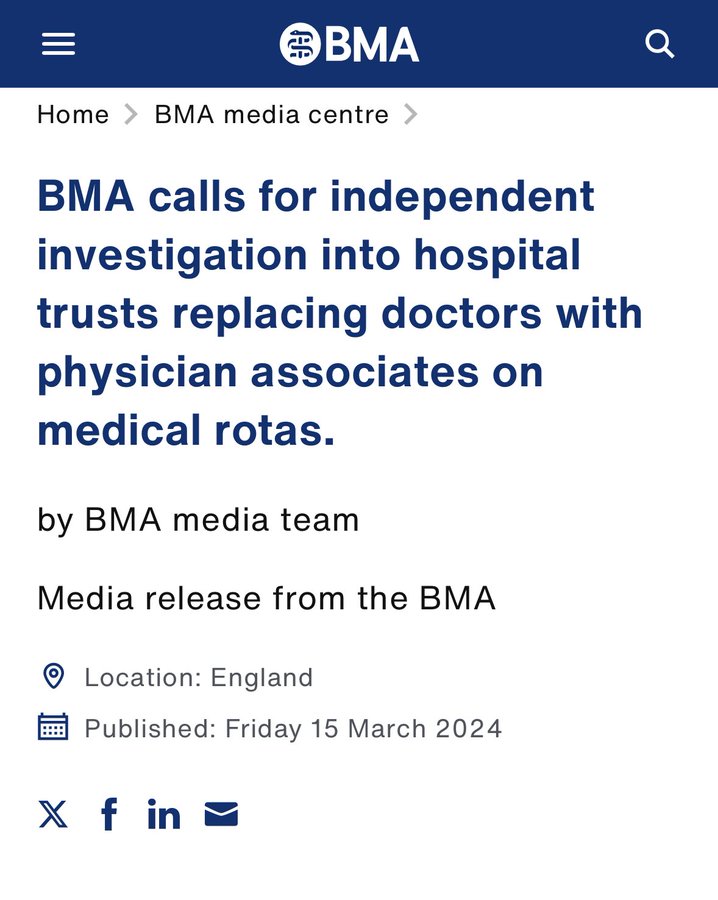 @DrRobgalloway 100% with @juniordoctors_ Promotion of PA'S threatening our standard of healthcare. Gov deliberately squeezing out Dr's Most of public unaware they may not be seeing a qualified Dr. 2nd rate healthcare going under the radar.