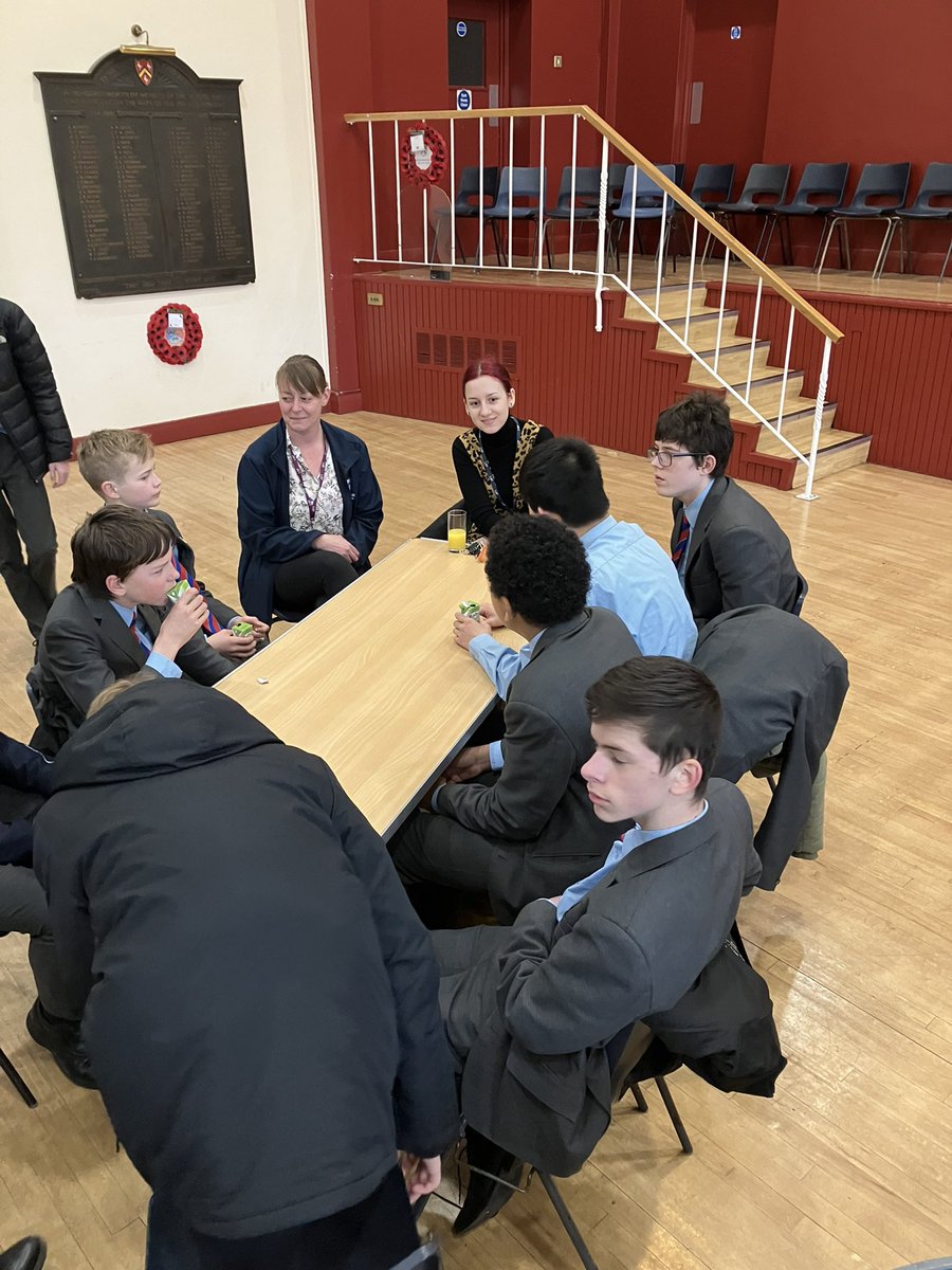 LboroHead's tweet photo. Time to Talk with Y9 speaking to our wonderful Central Service staff, caretakers, bursary staff, cleaners, grounds, medical, asking them questions about how they run LGS. Well done boys, you learned a lot about how staff support you. https://t.co/hHt7cplhUk