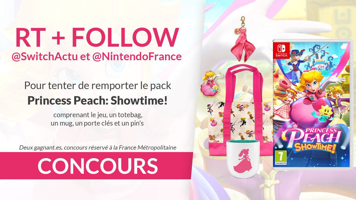 SwitchActu's tweet image. Tentez de remporter #PrincessPeachShowtime sur Nintendo Switch !

Pour participer :
🔁 RT ce post
👉 FOLLOW @SwitchActu et @NintendoFrance
💬 Dites-nous en commentaire quelle transformation vous avez le plus hâte d’essayer avec le hashtag #PrincessPeachShowtime

------
🇫🇷 France…