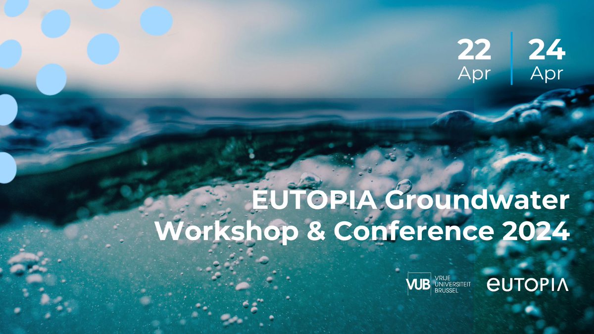 The #EUTOPIA Groundwater Workshop & Conference 2024 organised by the @hydr_vub at @VUBrussel is taking place soon! The program includes: 👉 A 2-day workshop on Time Series Analysis for Hydrogeologists 👉 A 1-day conference with keynote speakers More info: bit.ly/49cdtLX