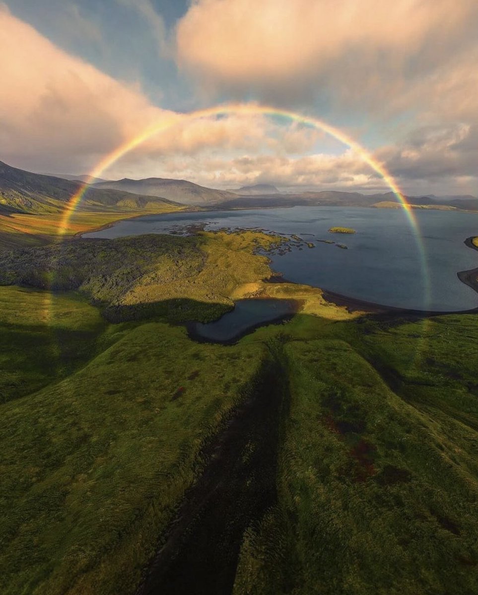360° of rainbow.' in the Highlands of Iceland 🌈