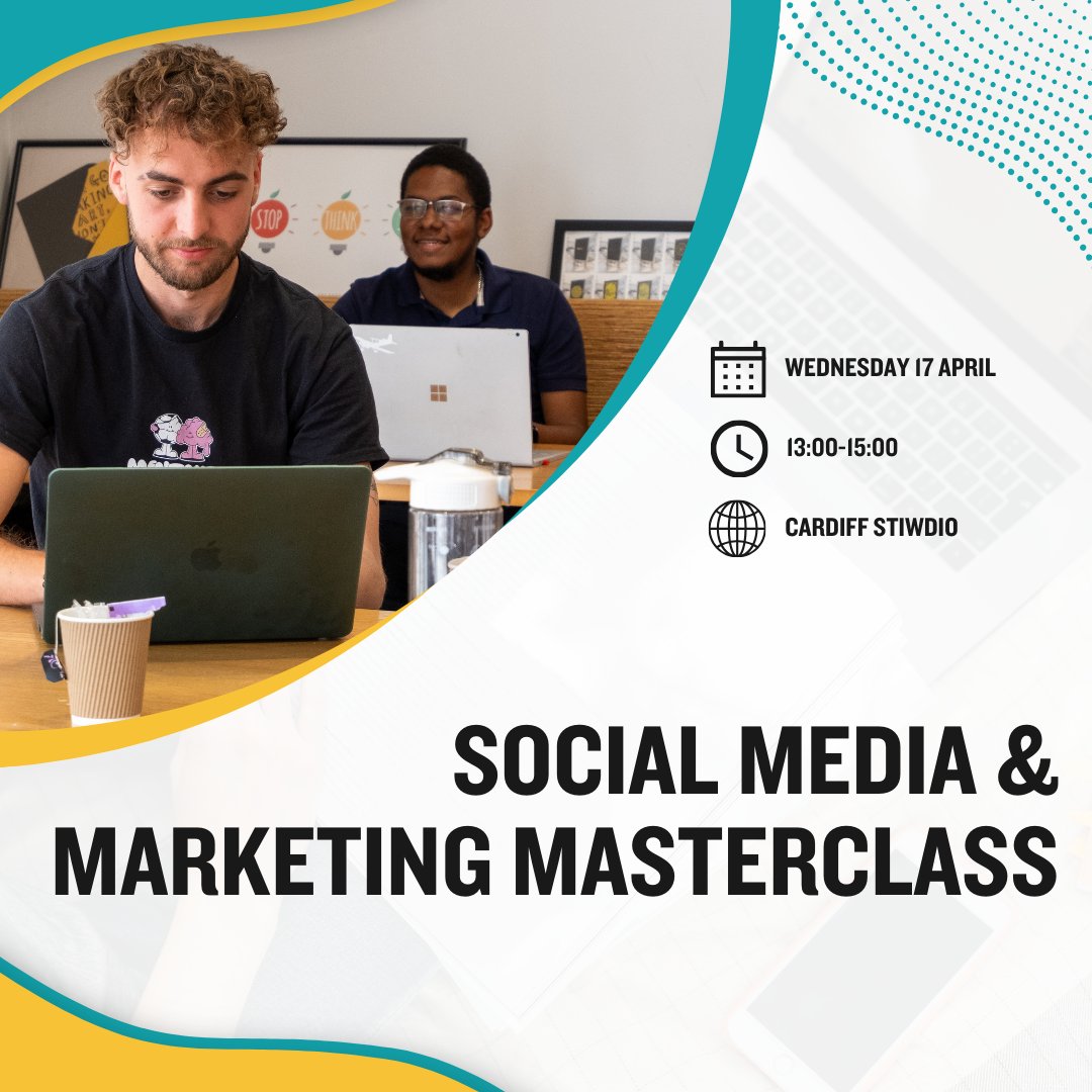 🌟 Join our Social Media & Marketing Masterclass! Wednesday 17 April 13:00-15:00 Cardiff Stiwdio 🎟️Book now: bit.ly/marketingsocia…