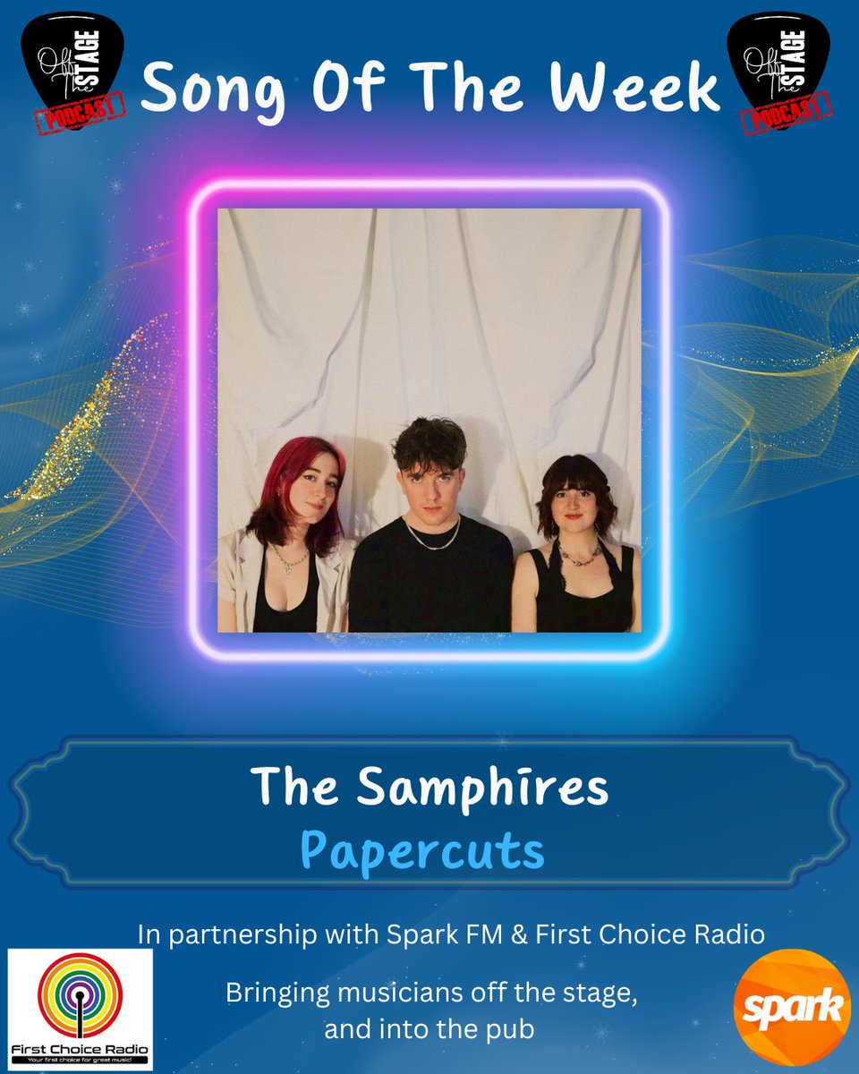 Our Song Of The Week goes to @thesamphires with their track ‘Papercuts'. Absolutely fantastic song, please give it a listen! Partnered with: @spark_localmusic @DJMikeRyan #music #song #songoftheweek #musician #grassroots #podcast #offthestage #radio #guitar
