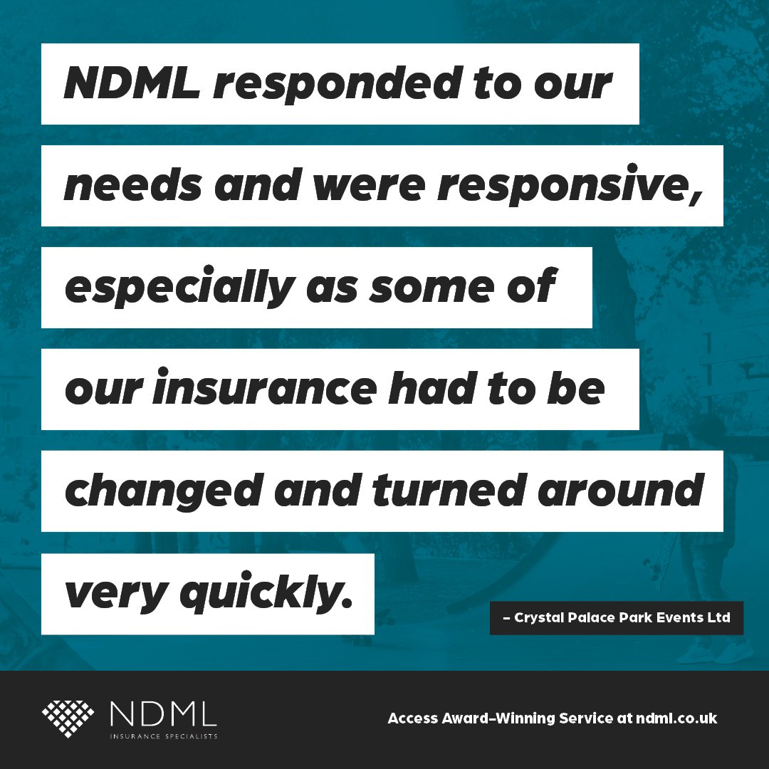 Always working hard to respond to what your venue needs, our team can act quickly to get you the best protection for your venue. Learn more about what our clients say about working with us 👇 ndml.co.uk/reviews/