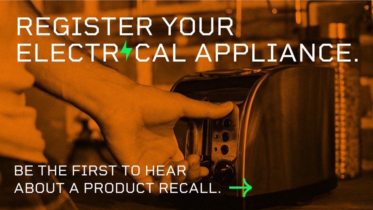 💡 Purchased a new electrical appliance? ⚠️Remember to register your product to stay up to date with any recall notices. Find out more on product registration: ow.ly/klXh50QxWj9 Powering change + saving lives. #ElectricalSafetyFIrst #RegisterYourAppliance #HomeSafety