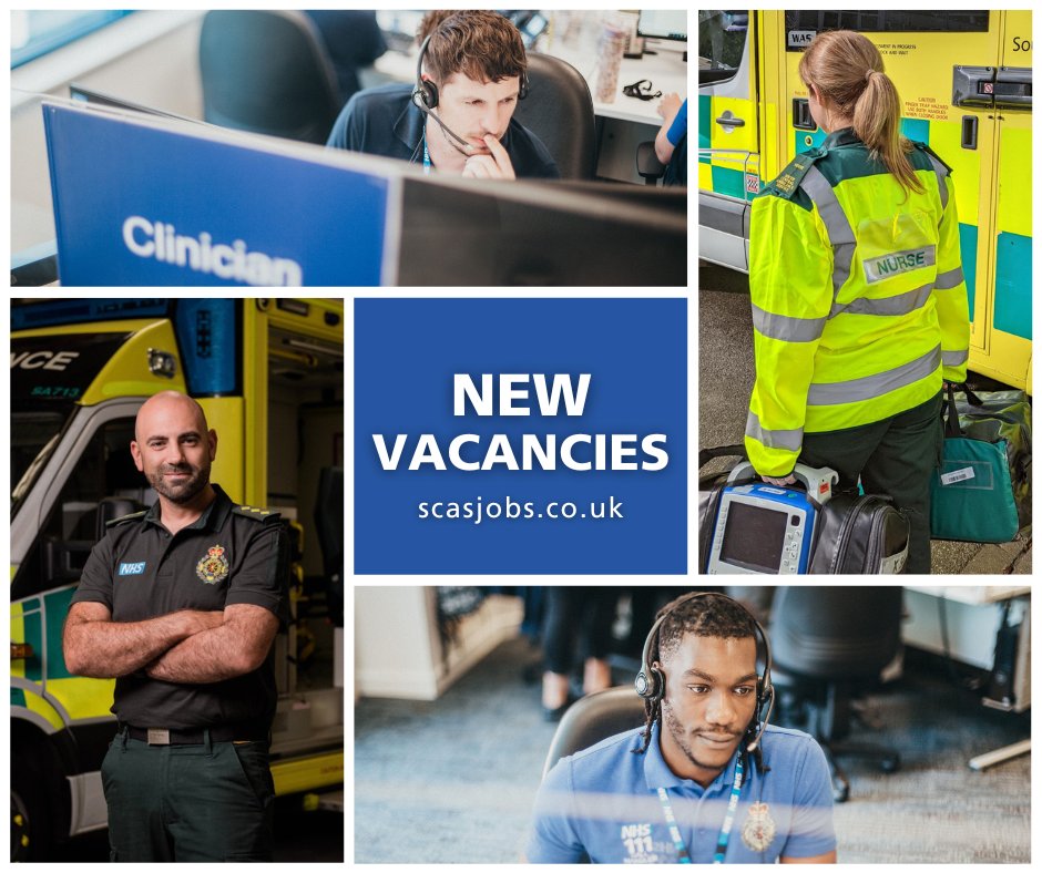 Join South Central Ambulance Service today! You can find all our vacancies online at scasjobs.co.uk #scasjobs #newjob #nhsjobs