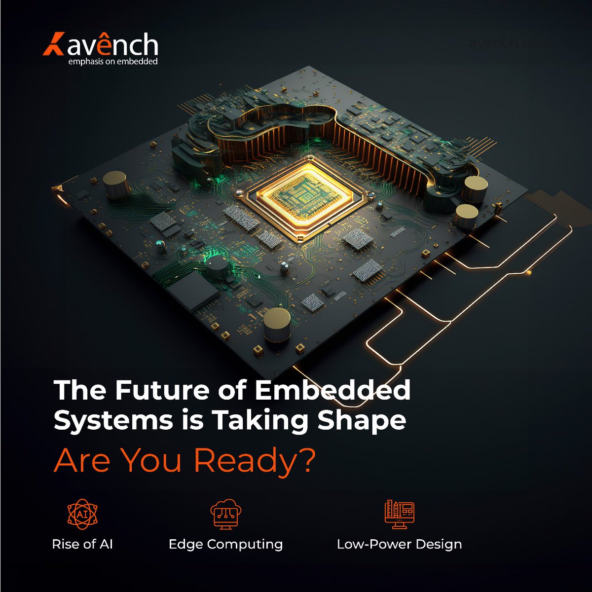 Boost your industry operations with Avench's advanced embedded system designs for maximum reliability and efficiency. We are your innovation partner, transforming ideas into reality. Contact us today! avench.com #avenchsystem #embeddedsystems #IOTsystem