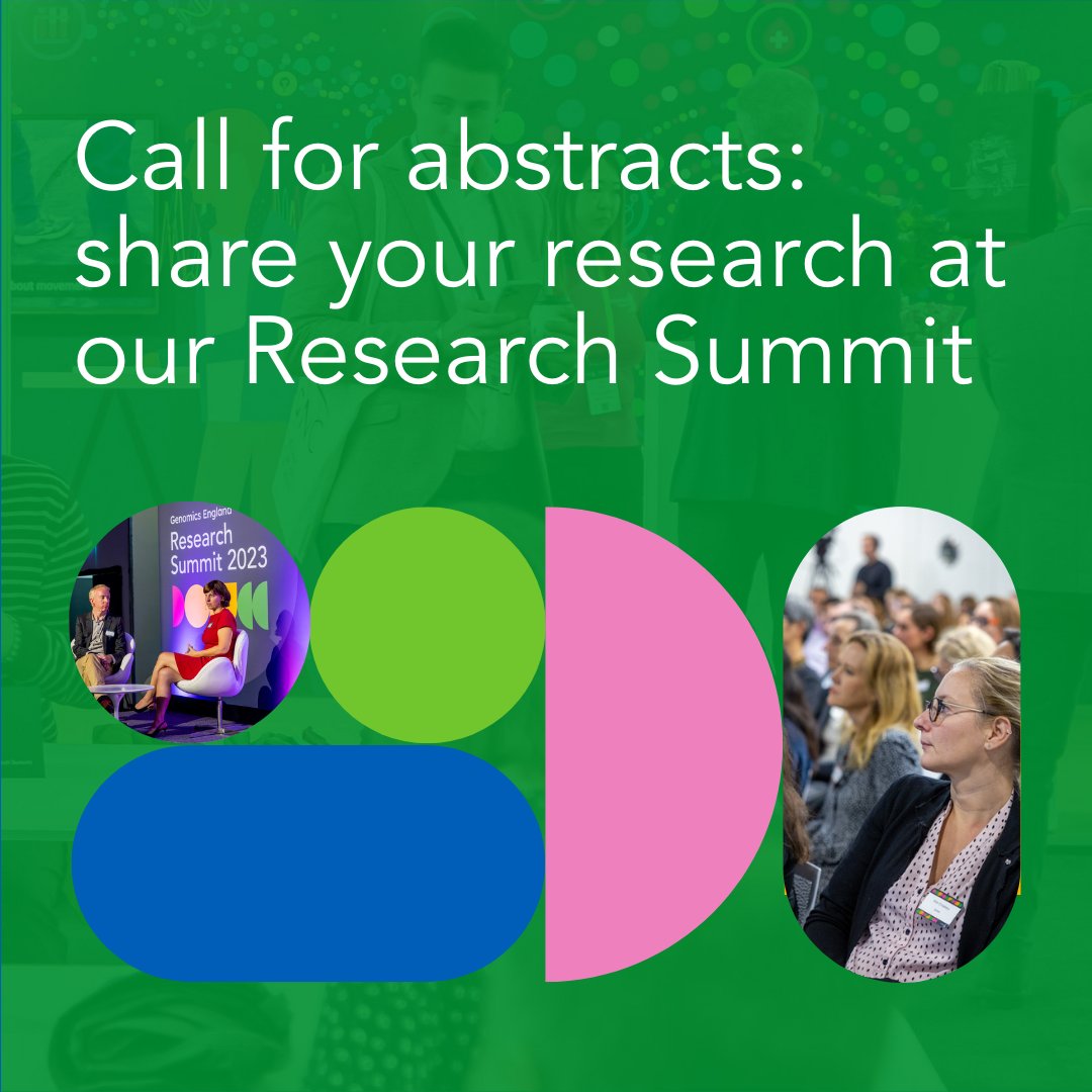 Are you a member of the Genomics England Research Network?🔬 Don't miss out on this incredible opportunity to showcase your research at the Genomics England Research Summit 🚀 Submit your abstracts before the deadline on Tuesday 9 April: ow.ly/SCO950QXuFG #GERS2024