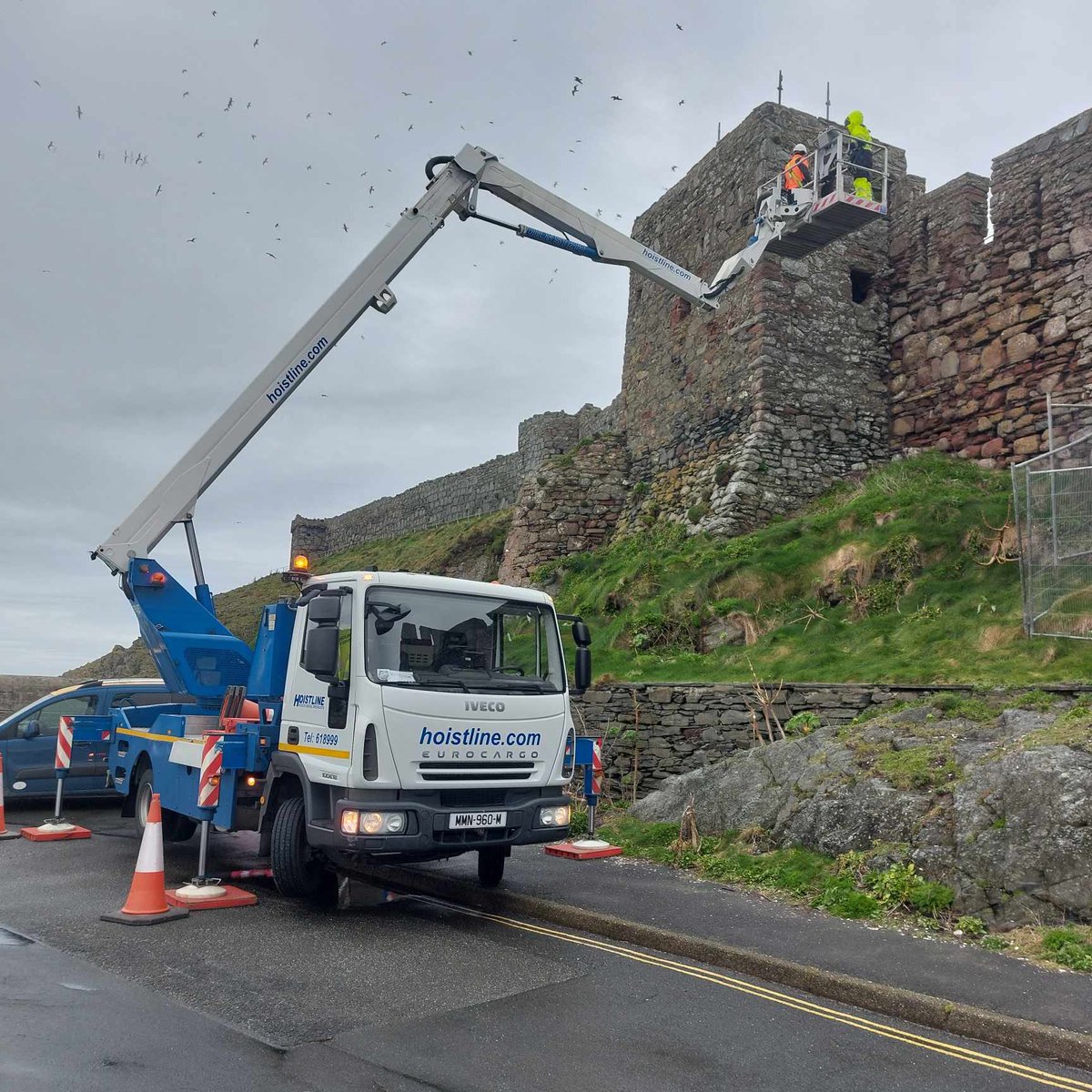 Our Properties Team have been in Peel carrying out high level surveying of stonework along the causeway section of the curtain wall. Peel Castle has its own unique characteristics and a distinct set of conservation pressures and needs. #isleofman #castle #conservation