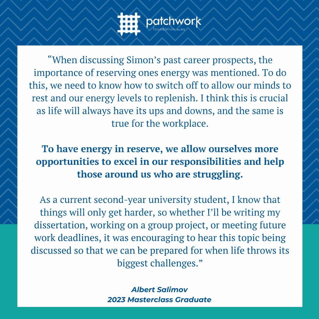 2023 Masterclass graduate Albert reflects on his very first Masterclass with Patchwork trustee, Sir Simon Fraser! Sir Simon's insights as former Perm Sec of the FCDO continue to shape Albert's time as an international relations student: patchworkfoundation.org.uk/building-a-vis……sir-simon-fraser/