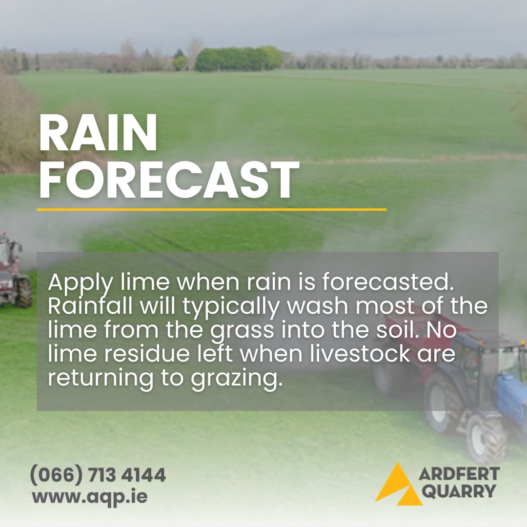 When is the best time to apply agri lime? Lime can be applied all year round, ensure grass covers are low and rain is forecasted🌧️ #TimeToLime #AgriLime #ArdfertQuarry #LimeApplication