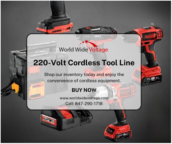 With #Worldwidevoltage's #220voltcordlesstool line, you can do tasks quickly and efficiently. Our #cordlesstools, including drills and saws, are intended to handle any work with ease. With long-lasting batteries and ergonomic designs.worldwidevoltage.com/220-volts-powe… #220VoltsPowerTools
