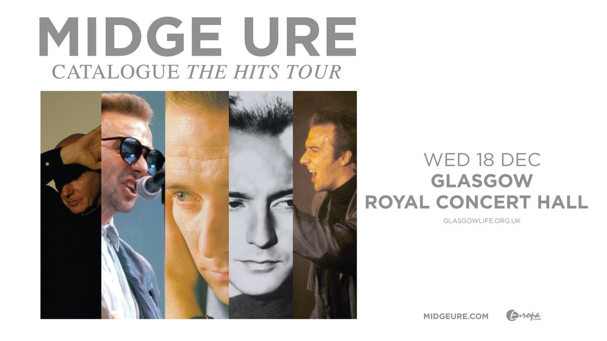 ⭐ On Sale Now ⭐ Midge Ure's spectacular new tour comes to Glasgow this December! 📅 Wednesday 18 December 2024 📍 Glasgow Royal Concert Hall 🎟️ Book tickets at glasgowlife.org.uk/event/1/midge-…
