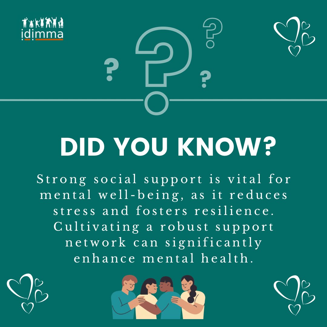 Join us in fostering stronger connections and support networks to promote mental well-being. Together, let's build a community where everyone feels valued and supported🫂😊🙌

#MentalHealthMatters 
#SupportNetworks
#thesunshineseries 
#Mentalhealth